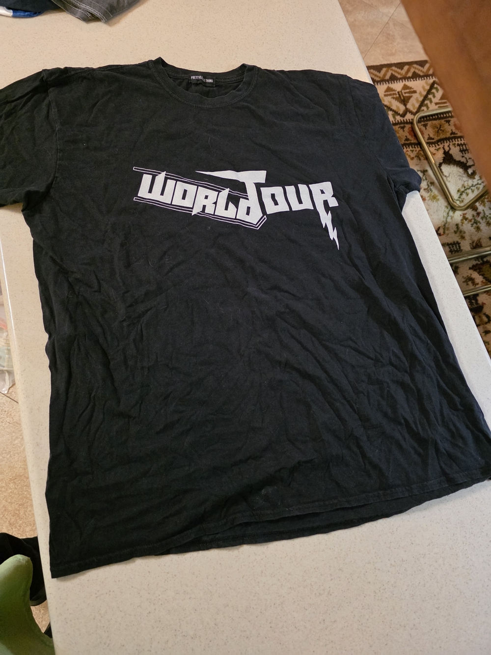 PrettyLittleThing Black 'World Tour' Graphic Tee for Womens